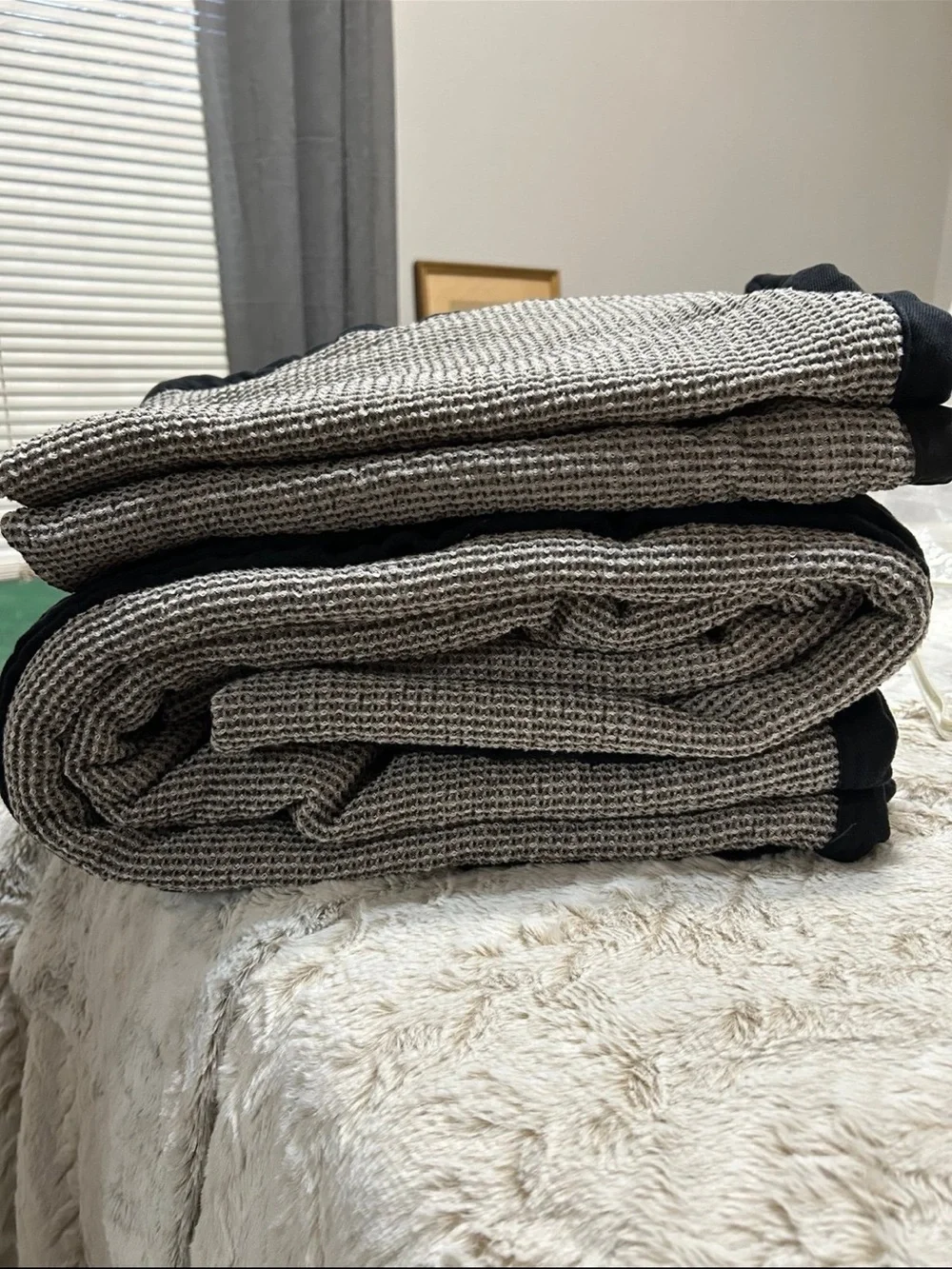 Threshold Micro Waffle Coverlet & Shams King sized set